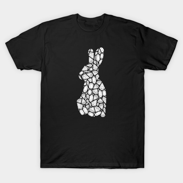 Cute Rabbit Gems Pattern Illustration T-Shirt by annagrunduls